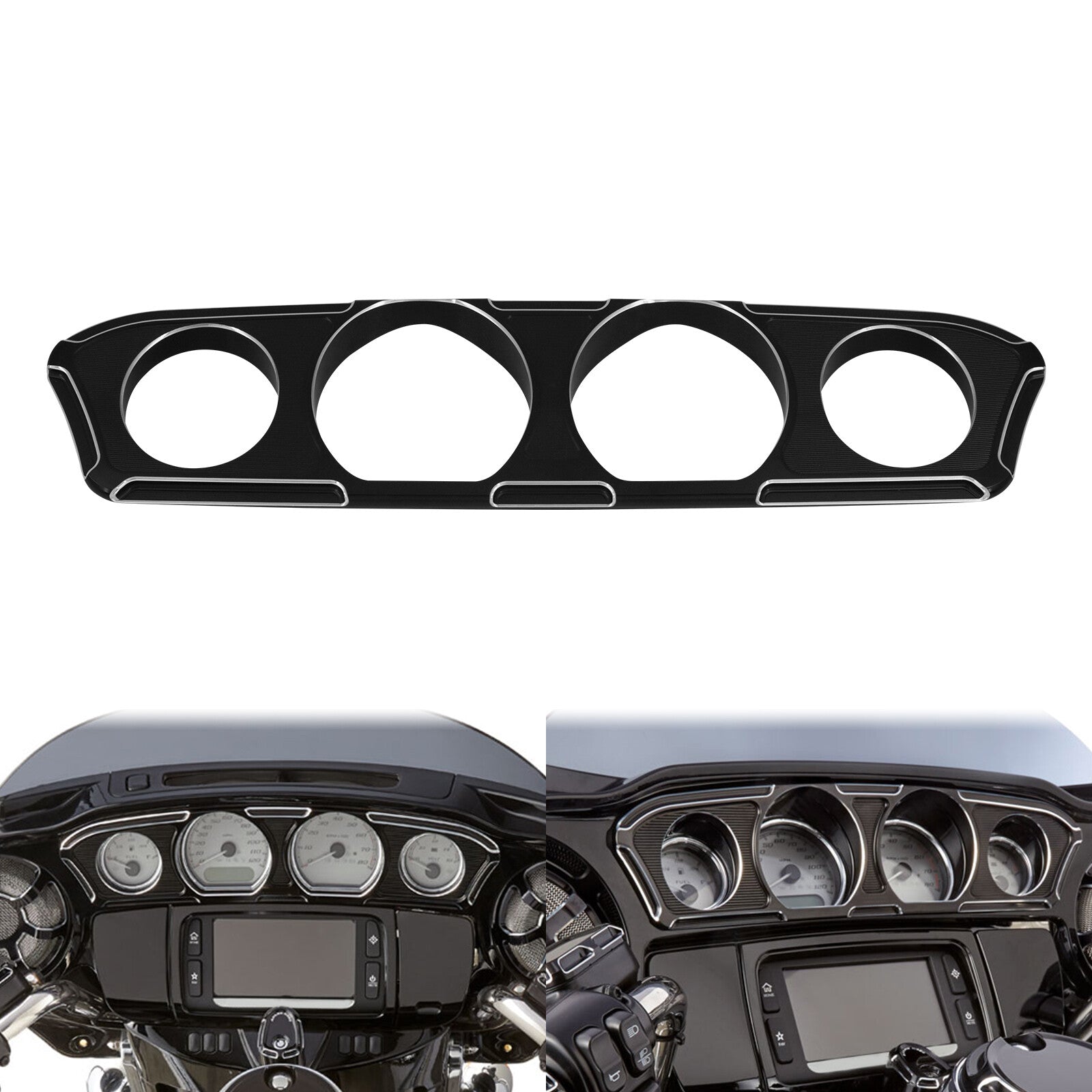 Black Gauge Trim Cover Fit for Harley Touring Electra Street Tri Glide 2014-2023