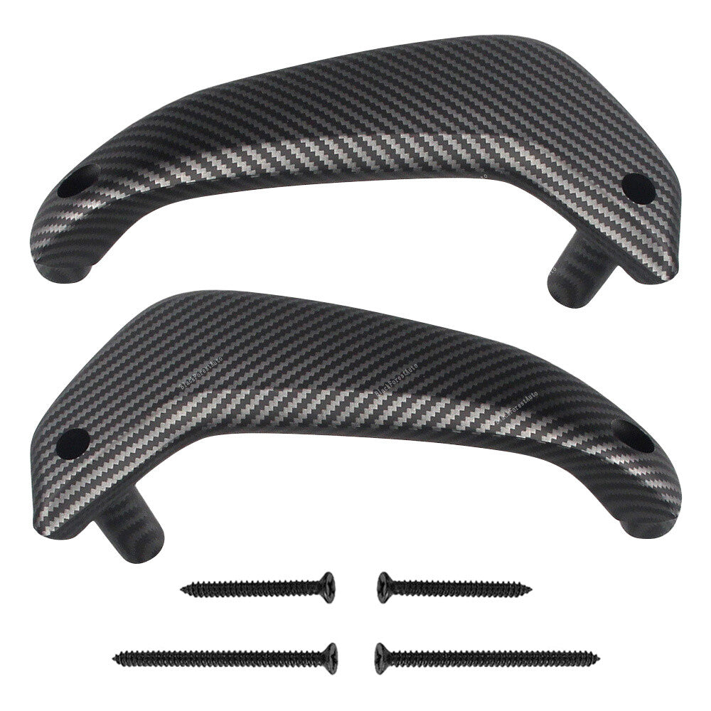 2x for Ford Fiesta 11-19 Inner Right+Left Door Pull Handle Carbon Fiber