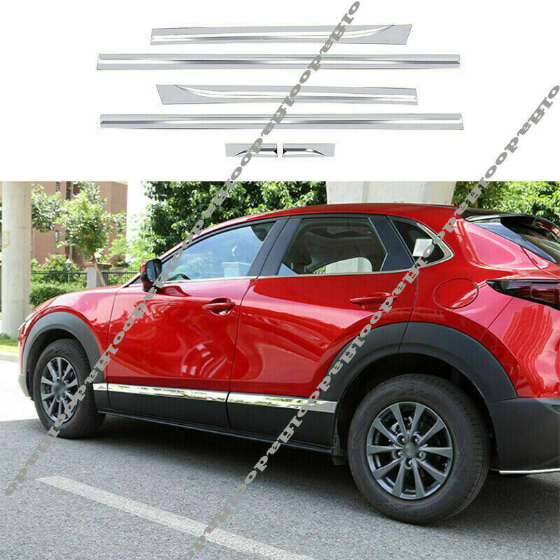 for Mazda CX-30 2020-2022 Silver Body Side Door Molding Cover Trims Panel Guards