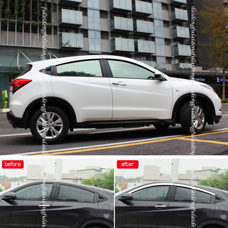 for Honda HRV/HR-V 2014-2020 Chrome Window Visors Sun Rain Guard Vent Deflectors