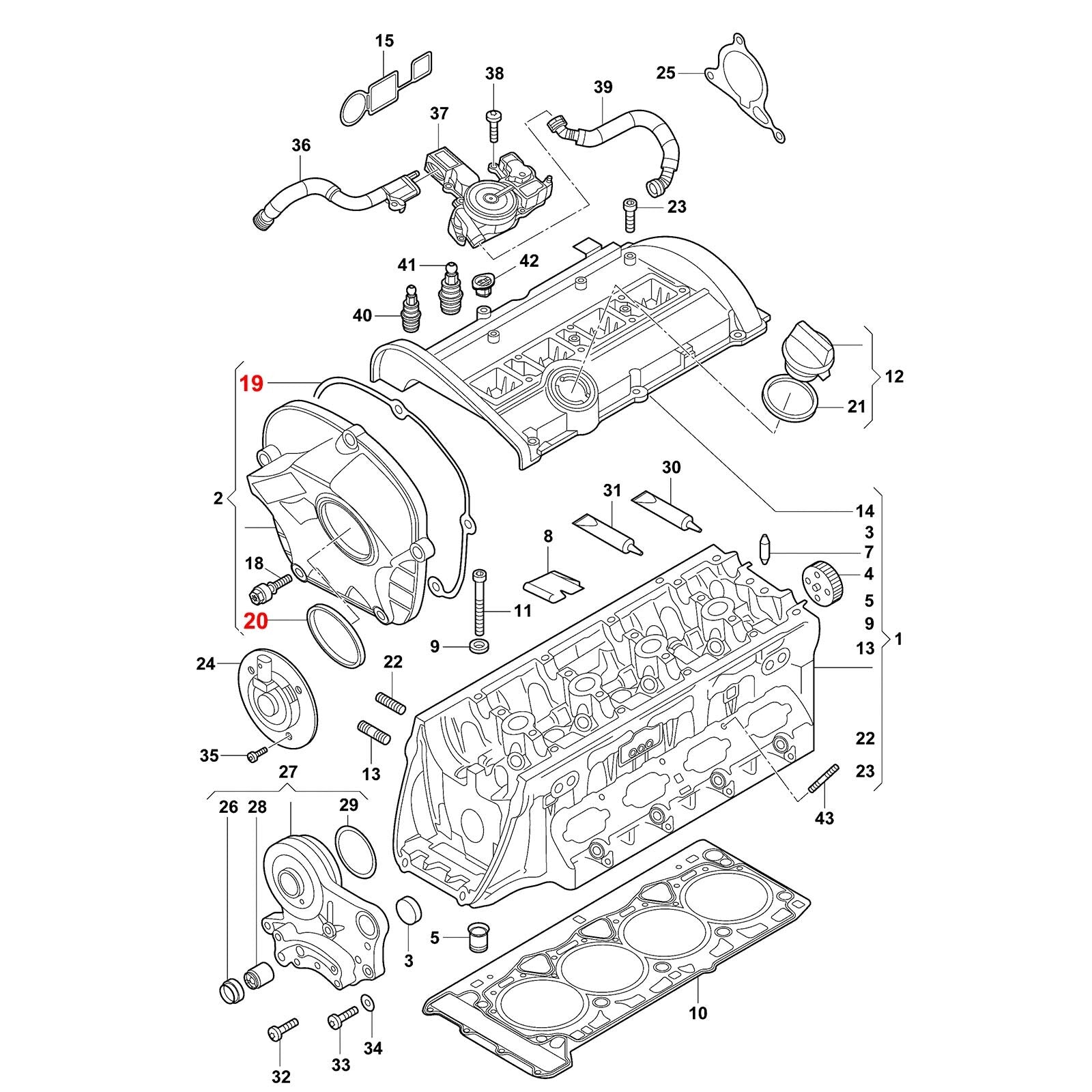 for AUDI A3 for A4 for A5 for VOLKSWAGEN for PASSAT for JETTA Upper 06H103483D Timing Cover Gasket