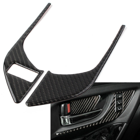 Inner Front Door Handles Cover Trim Carbon Fiber for Subaru Forester 2013-2018