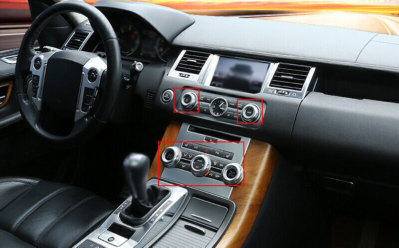 for Range Rover Sport 2010-2013 Silver ABS Middle Console Ac Knob Cover Trim 5X