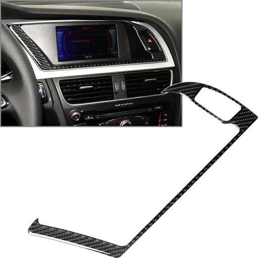 Carbon Fiber GPS Navigation System Panel Frame Trim for Audi A4 B8 A5 2009-2016