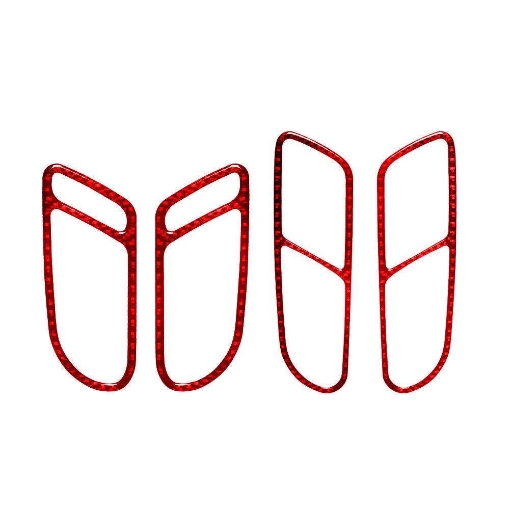 4x Red Carbon Fiber Door Handle Frame Cover Trim for Volkswagen for Tiguan 2013-2017