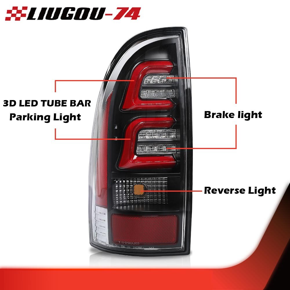 Suitable for 2005-2015 for Toyota Tacoma 3D LED tube taillights, brake lights, and parking lights in the USA.