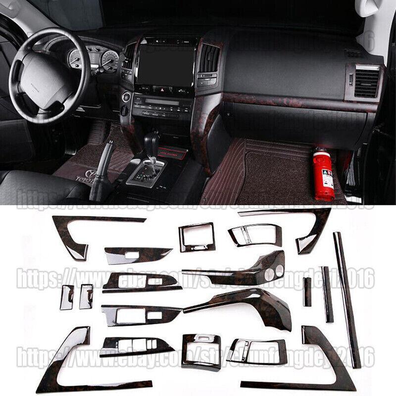 Wood Grain Full Car Dash Trim Kit Cover for Toyota for Land Cruiser LC200 2008-2015