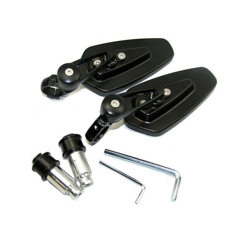 1Pair 7/822mm Motorcycle Aluminum Rear View Handle Bar End Side Rearview Mirror