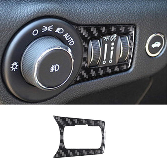 Carbon Fiber Front Lighting Control Frame Cover Trim for Chrysler 200 2015-2017