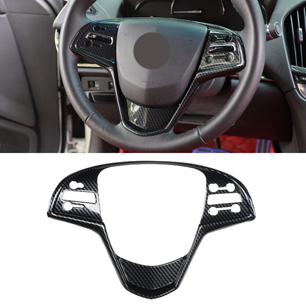 for Cadillac ATSL 2014-17 ABS Carbon Fiber Steering Wheel Moulding Cover Trim 1P