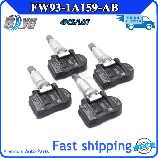 4-pack of new FW93-1A159-AB 433MHz TPMS sensors for Land Rover Discovery and for Jaguar