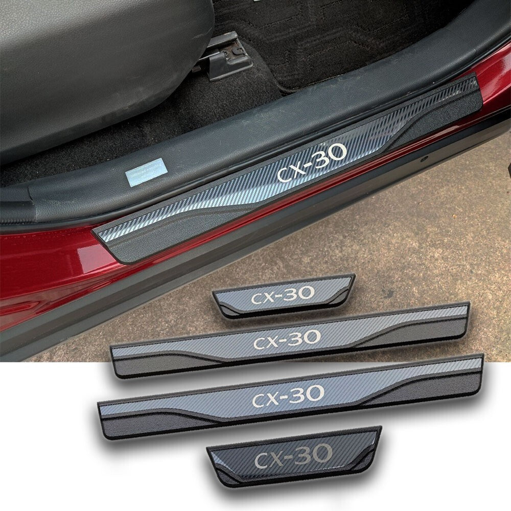 for Mazda CX30 2023 Accessories Car Door Plate Sill Protector Scuff Cover Trims