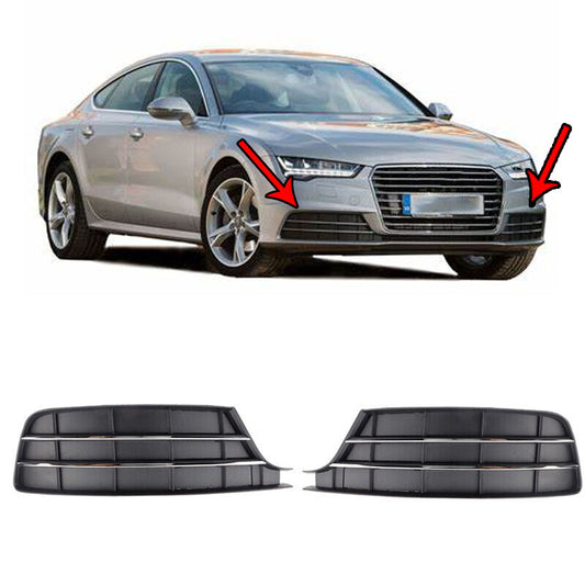 for Audi A7 2015 2016-2018 Fog Lamp Side Front Bumper Fog Lamp Grille Cover Pair