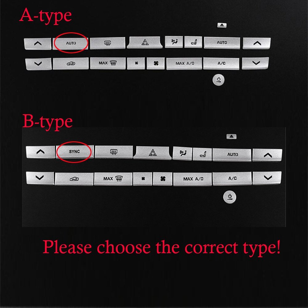 Alloy Air Conditioning Button Cover Trim for Jaguar F-PACE XF XFL 2016-21 XE XEL