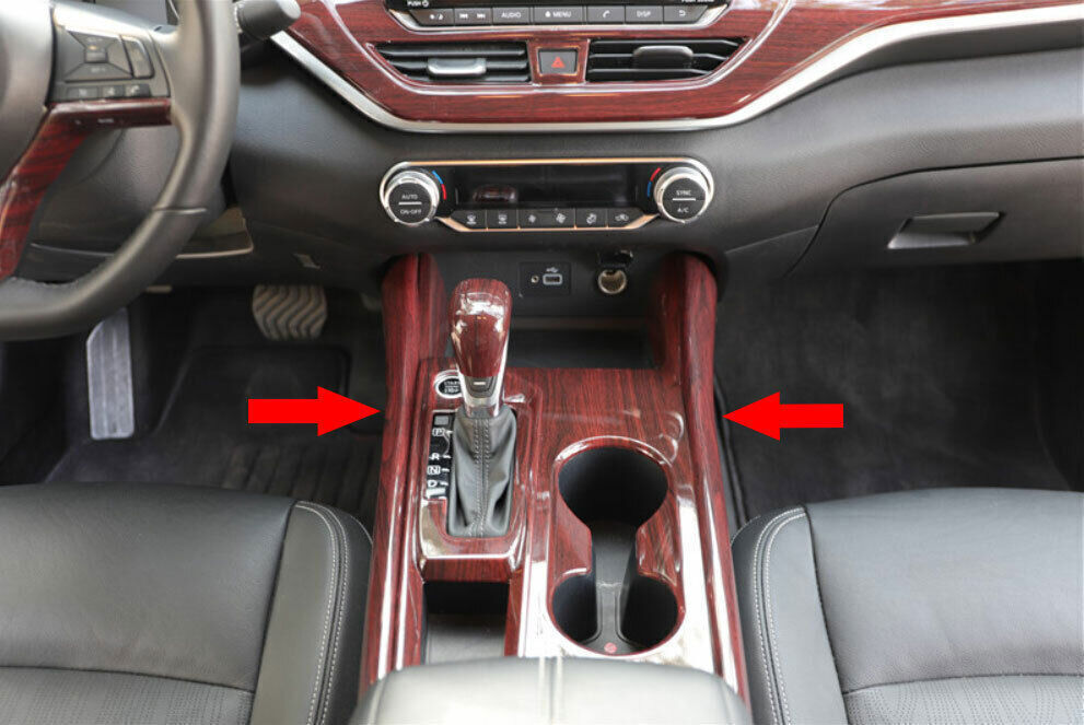 Car Gear Shift Both Side Cover Trim Fit for Nissan Altima 2019-22 Red Wood Grain