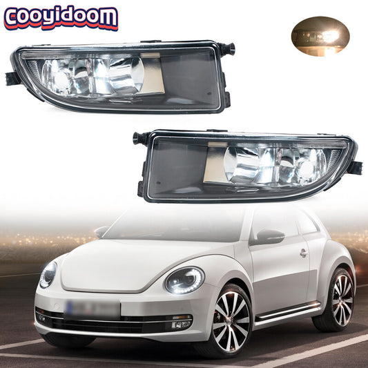 for VW Beetle 2012 -2016 Front Bumper Fog Light Lamp Clear Lens With Bulbs LHRH