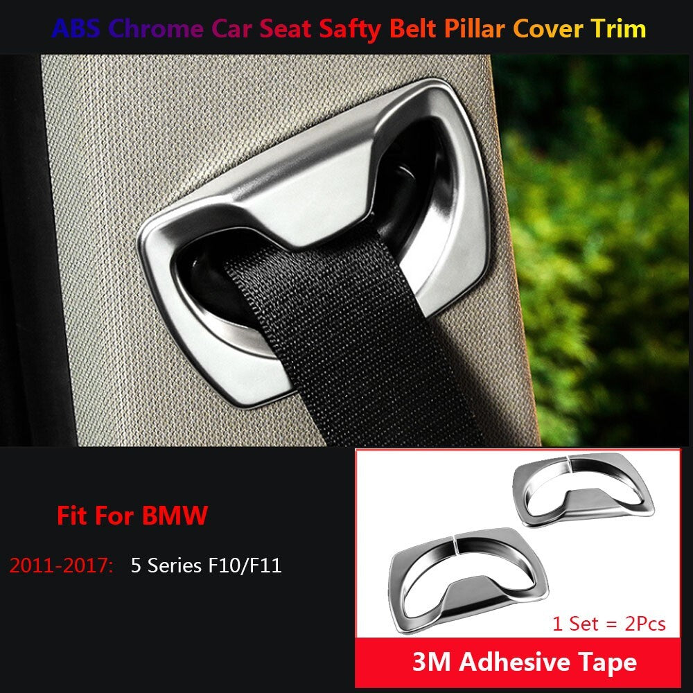 2Pcs for BMW 5 F10 F11 Car for Seat Safety Belt Pillar Panel Cover Trim Accessories