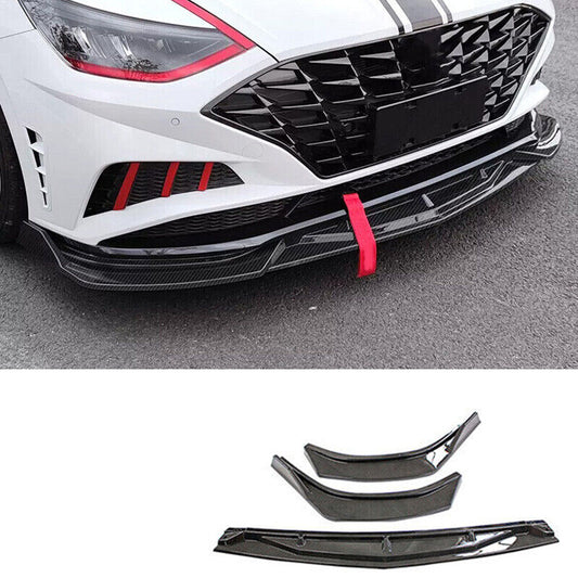 for Hyundai Sonata 2020-23 Grain Carbon Fiber Front Bumper Lip Spoiler Splitter