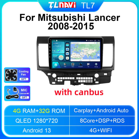 for Mitsubishi Lancer EX 2008-2015 Car Radio CarPlay GPS Multimedia Video Screen