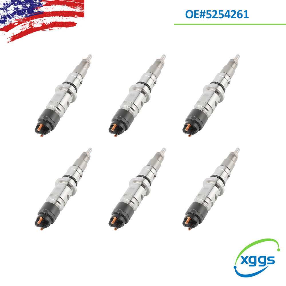 6PC For 6.7L ISB QSB 0445120177 5254261 NEW 5254261PX Fuel Injector