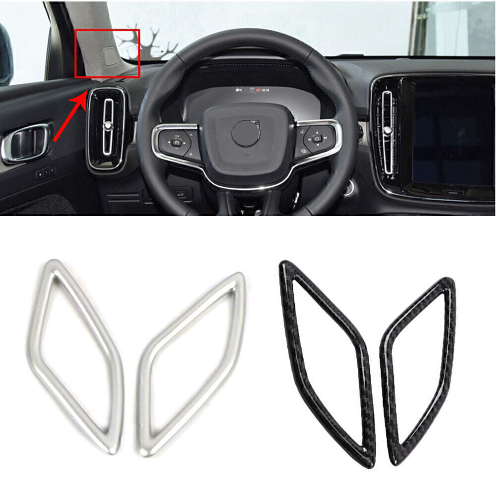 Car Inner A-Pillar Speaker decor Cover Trim Fit for Volvo XC40 18-2020 Matte Silver