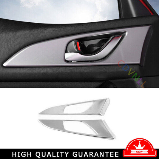 for Mazda 3 Axela 2017-18 ABS Matte Silver Inner Door Panel Frame Cover Trim 2X