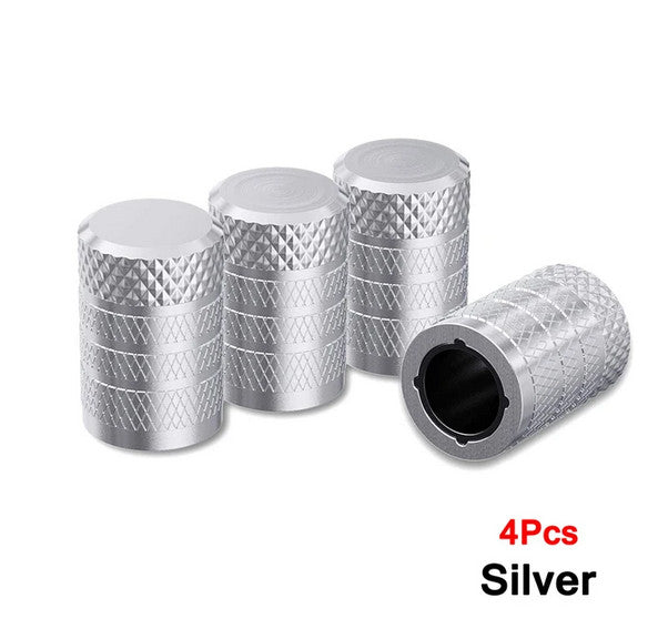 4-piece universal silver tire valve cover rod air dust cover for Volvo