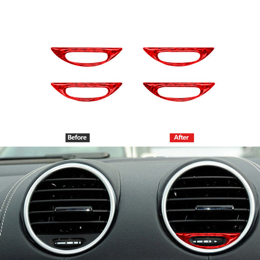 Red Carbon Fiber Console Air Vent Outlet Cover Trim for Mercedes Benz M-class