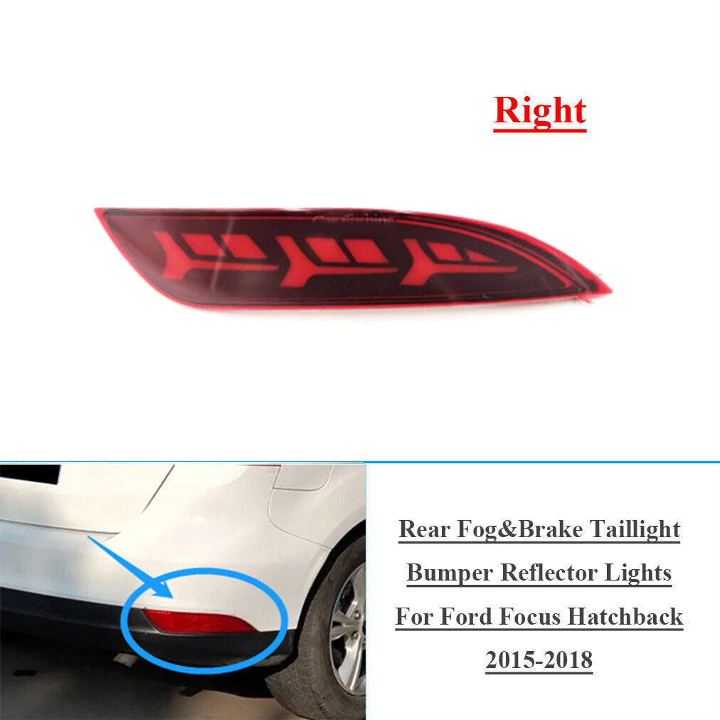 LED Rear FogBrake Taillight Bumper Reflector Light for Ford Focus 2015-18 Right