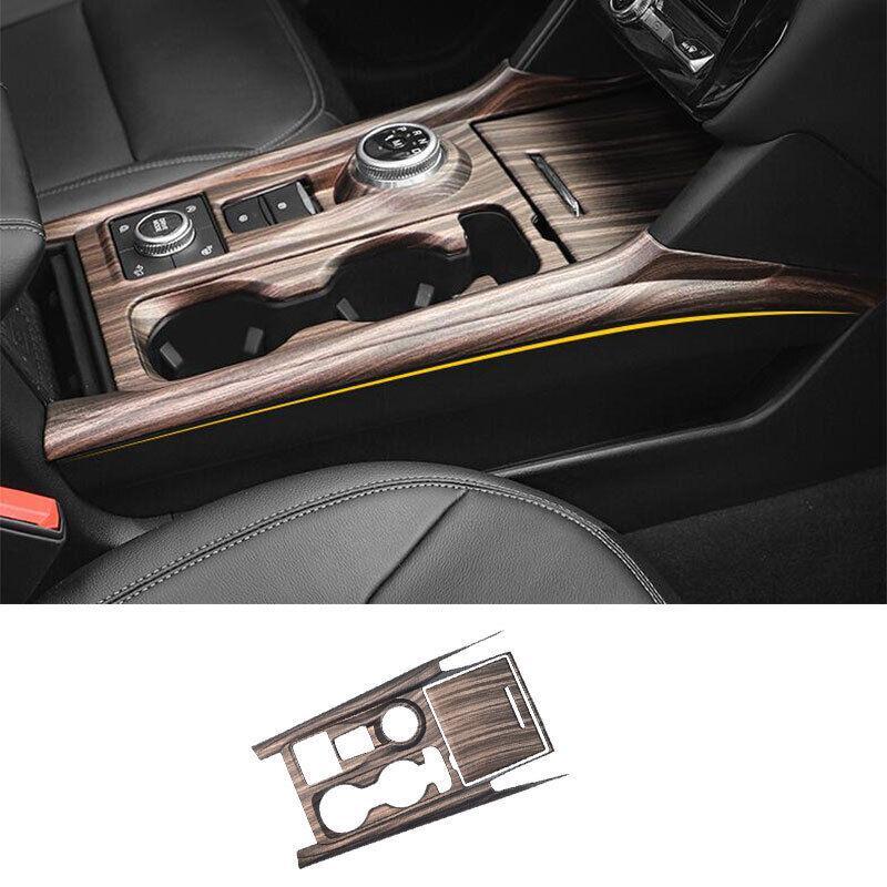 Central Console Gear Shift Panel Trim for Ford Explorer 2020-22 Peach Wood Grain