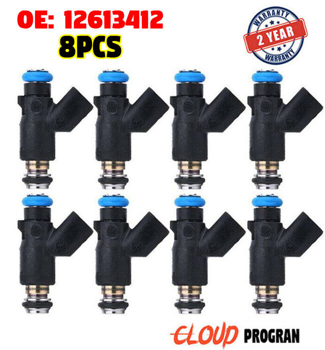 8 x 550cc 50lbs OEM 12613412 Fuel Injectors for Chevrolet for GMC 6.0L High OHMS