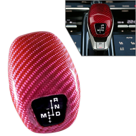 Pink Carbon Fiber Gear Shift Knob Cover Trim for Panamera 971 Chassis G2 17-2025