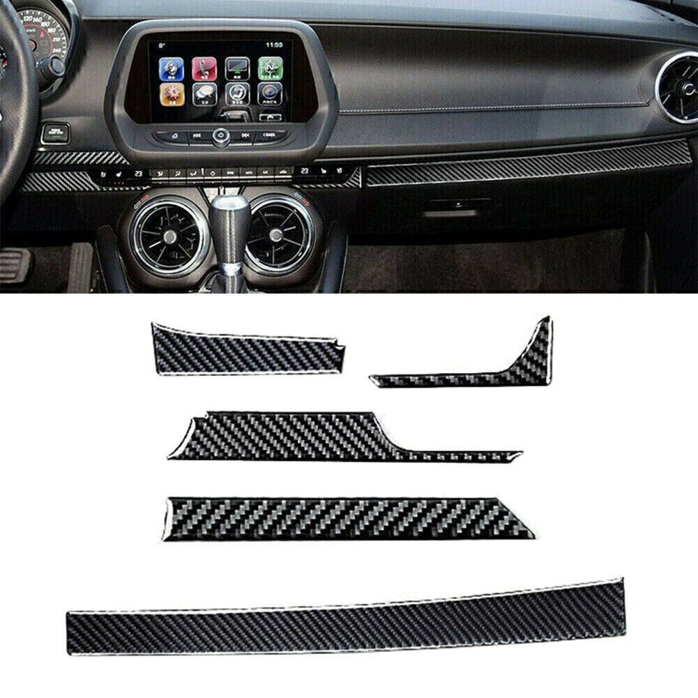 5x Carbon Fiber Interior Center Console Sticker Fit for Chevrolet Camaro 2016-20 17