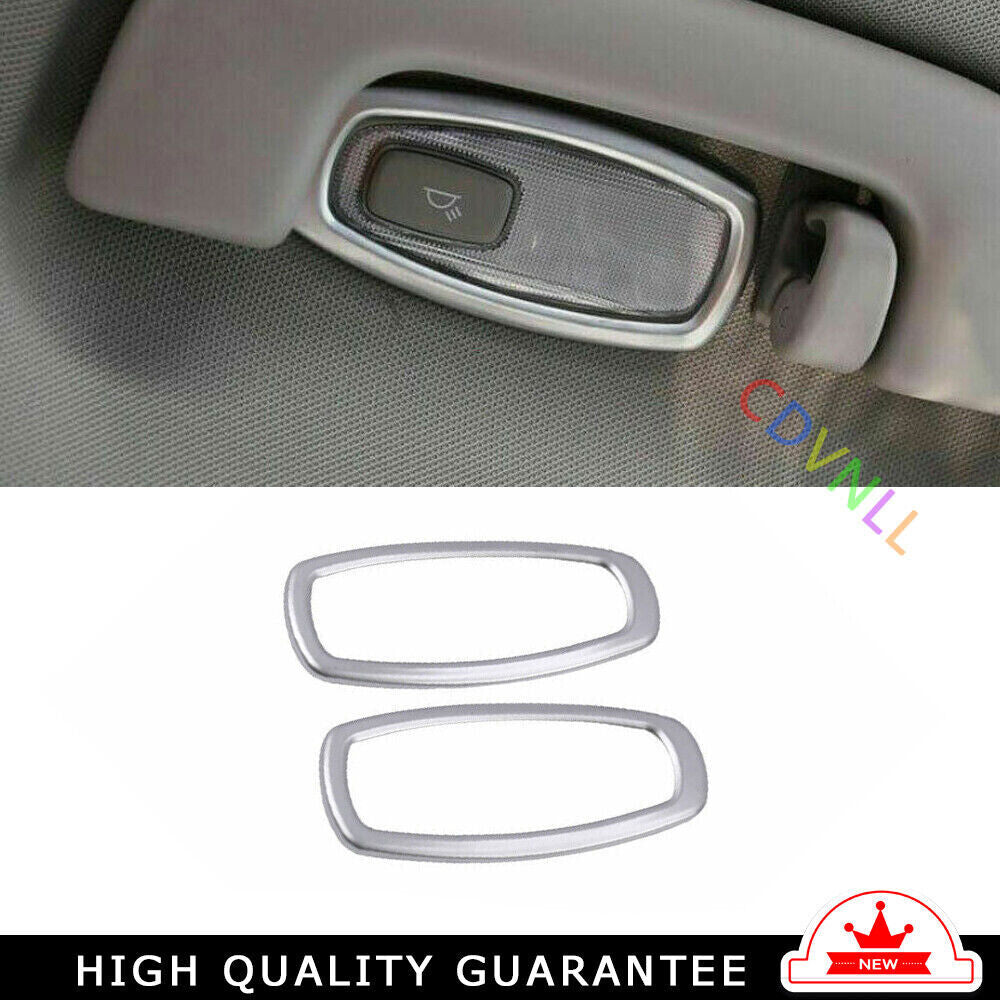 Inner Rear Reading Lamp Frame Cover Trim 2 for Kia Sportage 17-20 Matte Silver