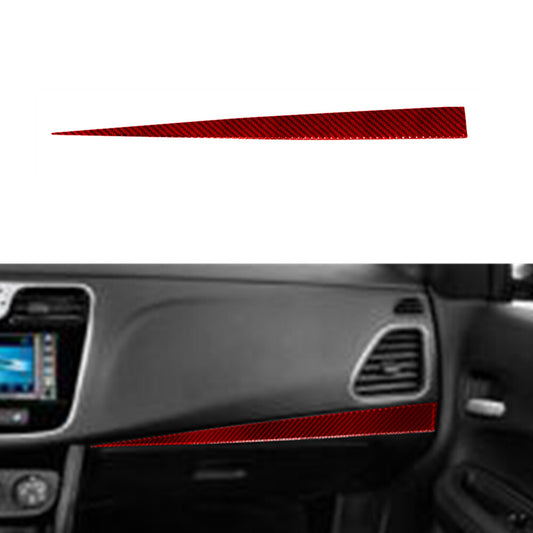 Red Carbon Fiber for Co -pilot Above glove Box Cover Trim for Chrysler 200 2011-2014