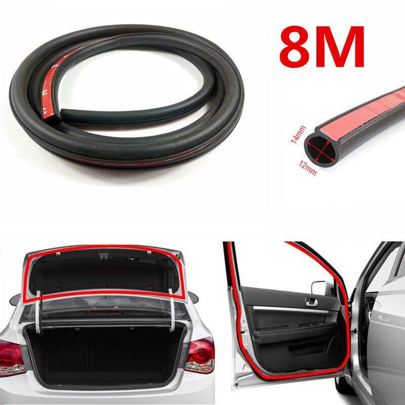 8Meter Shape Big D Car Door Seal Strip Rubber Noise Weatherstrip Soundproof Pad