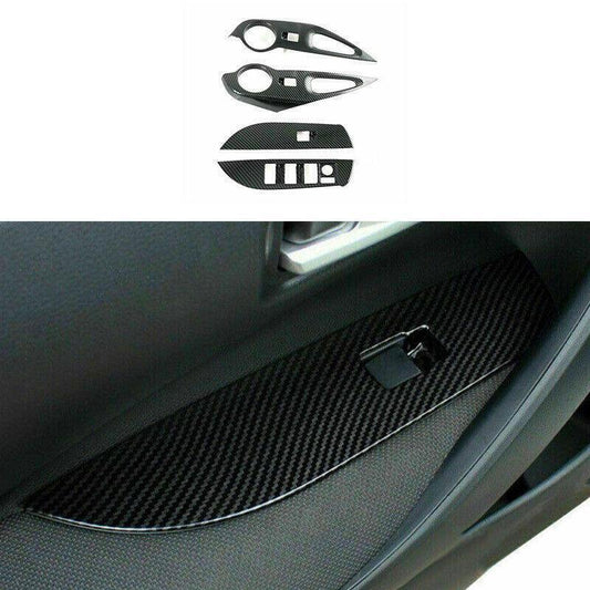 Carbon Window Lift Switch Panel Cover Trim 4X for Toyota for Corolla Cross 2020-2023