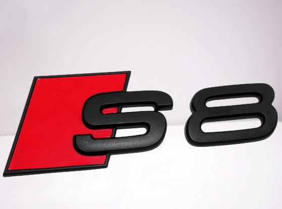 for Audi S8 rear badge boots, trunk stickers, badges, nameplates, matte black