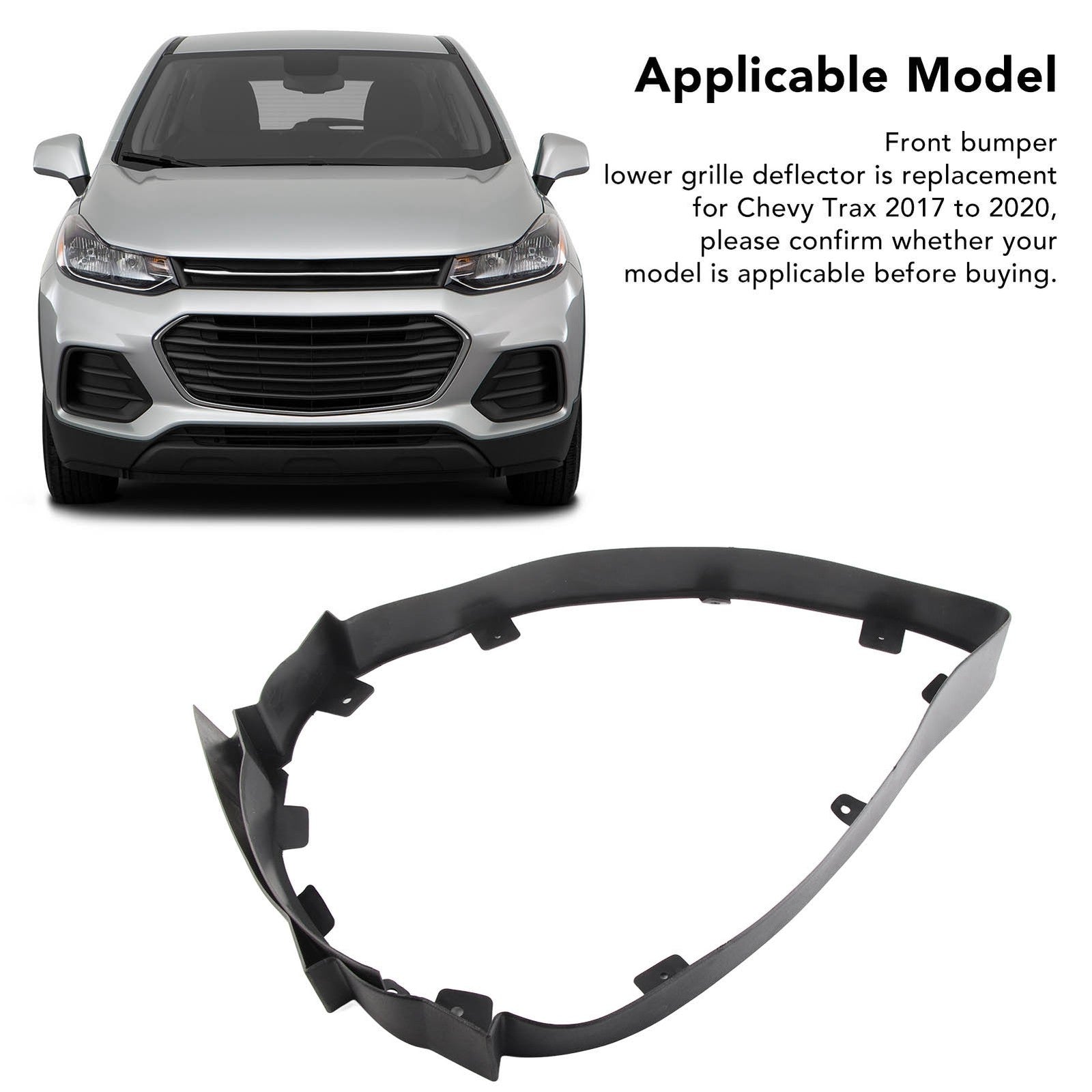 Front Bumper Lower Grille Deflector 42537715 42345145 42546377 Black Bumper