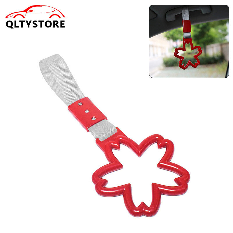 Red Car Warning Handle Strap Subway Train Bus Cherry Blossom Tsurikawa Ring JDM