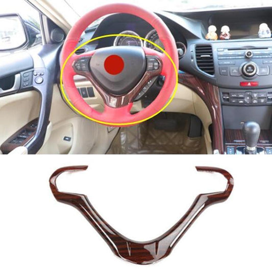 Peach Wood Grain ABS Steering Wheel Strip Cover Trim 1pcs for Acura TSX 2009-14