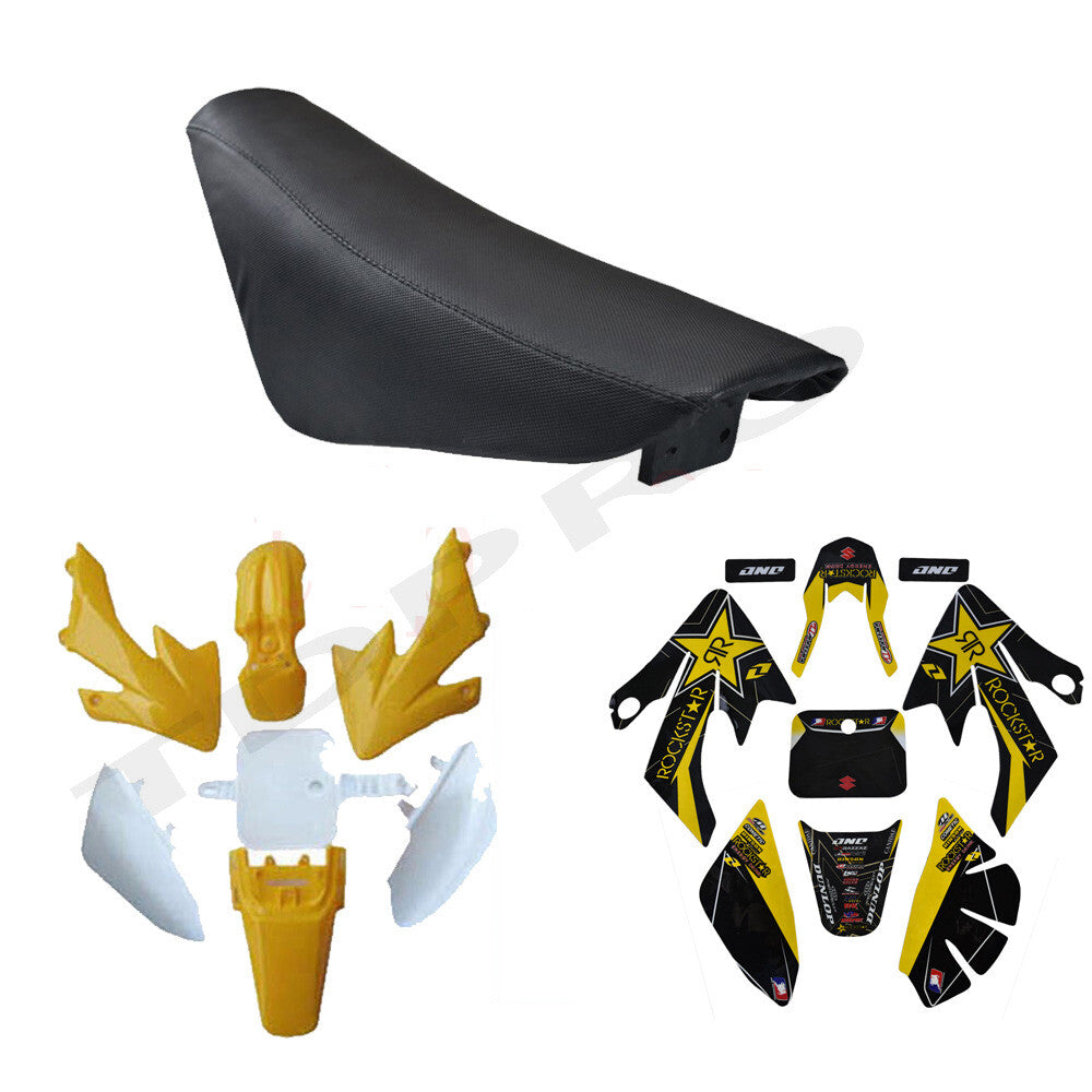 Yellow Plastics Sticker Kit  for Seat for Honda CRF50 Atomik Dirt Bike 110cc 125cc