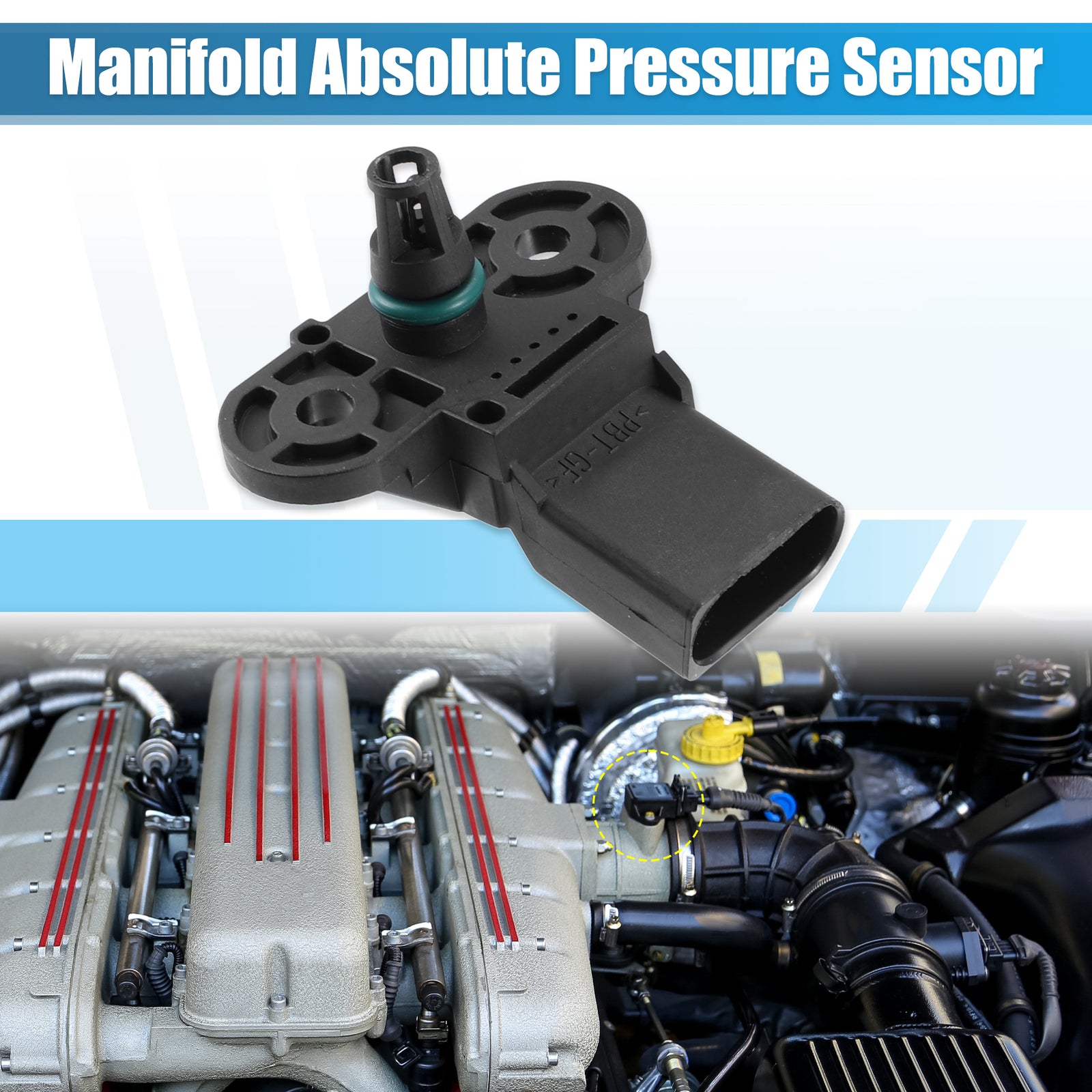 MAP manifold pressure sensor for Audi Q7 2006-2010 036906051C ABS Black