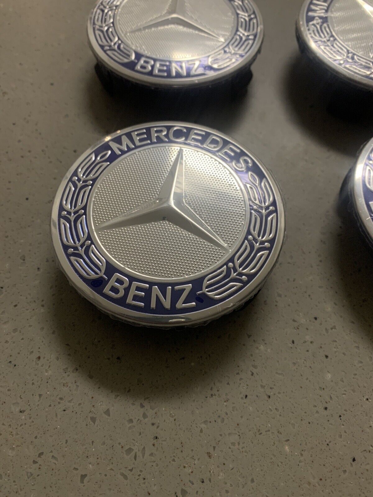for Mercedes Blue Alloy Wheel Center Caps 75mm ABCESM Grade ML CLA GLA - 4ea