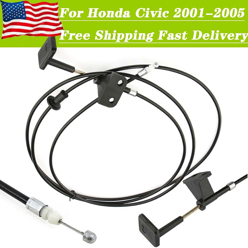 for Honda for Civic 2001 - 2005 Hood Release Latch Cable W/ Handle 74130-S5D-A01ZA