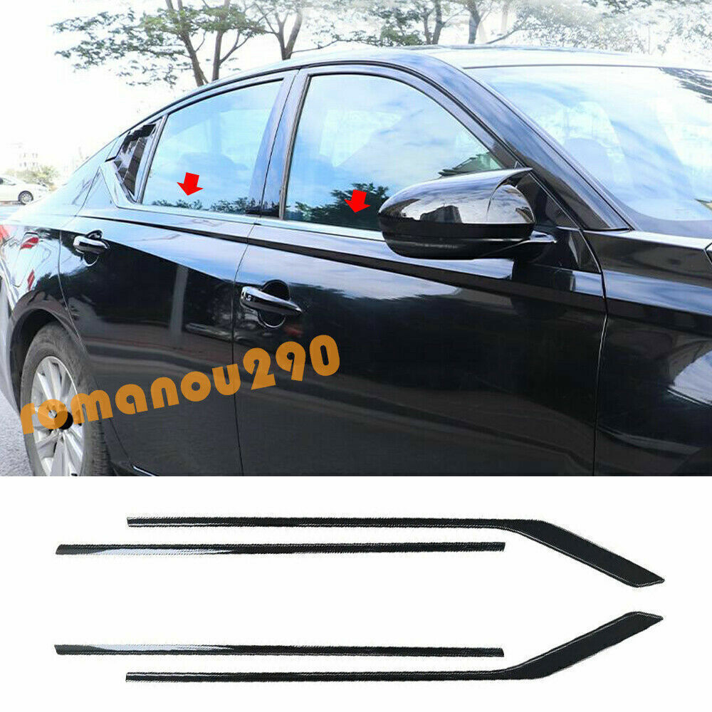 for Nissan Sentra 2020-2023 Glossy Black Steel Window Bottom Strip Cover Trim 4x