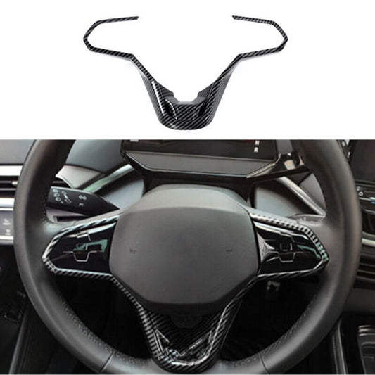 Carbon Fiber Car Steering Wheel Decor Cover Trim for Volkswagen ID.4 2021-2023