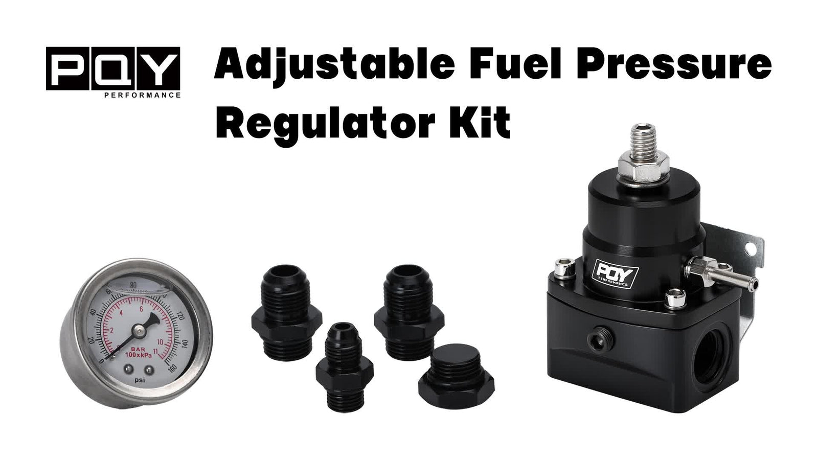Universal Adjustable Fuel Pressure Regulator Gauge EFI Bypass FPR Kit Aluminum