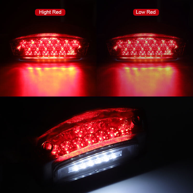 Universal Motorcycle LED License Plate Running Integrated Tail Brake Stop Light