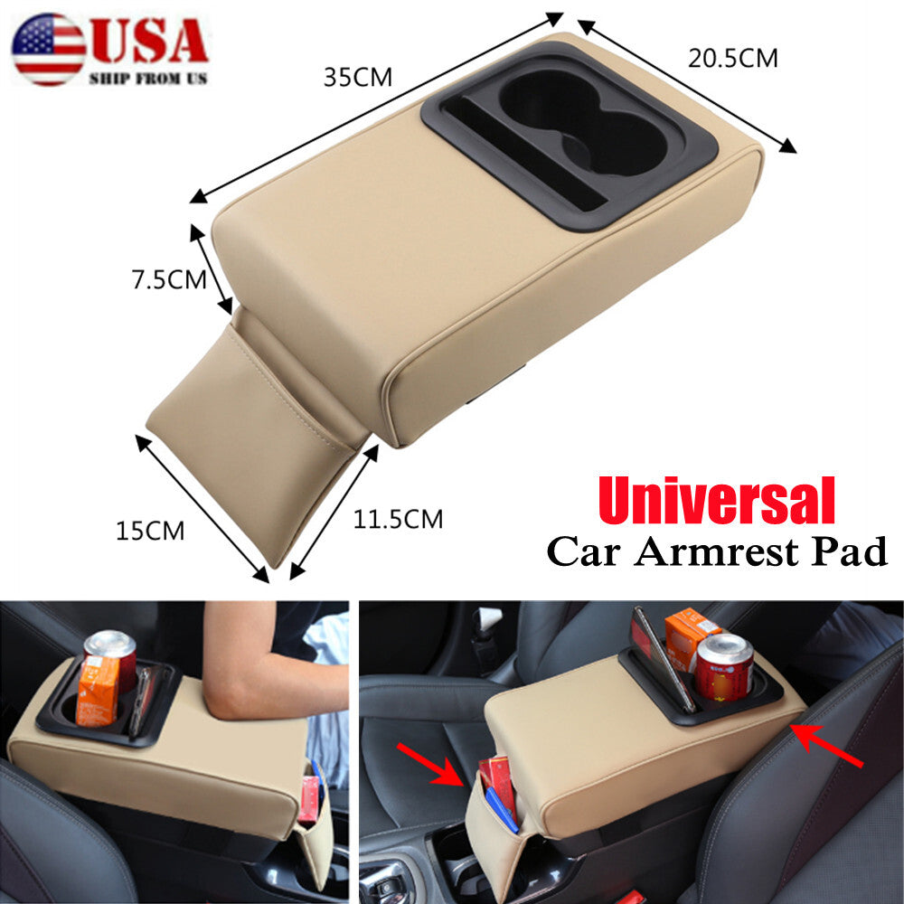 Car and truck double cup holder armrest mat center console storage box backrest cover